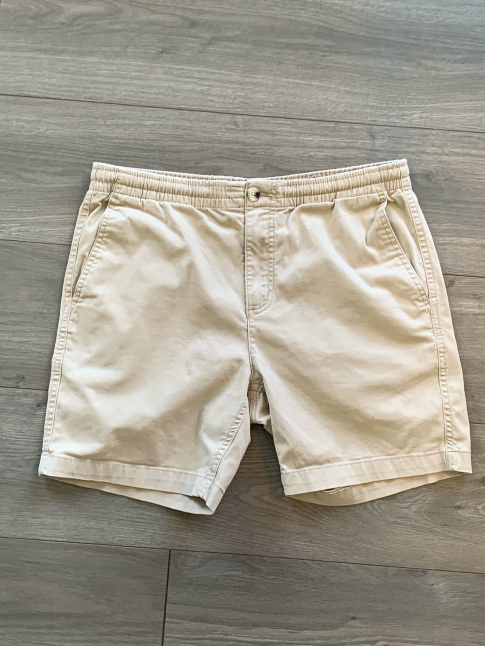 Men's Casual Elastic-Waist Chino Shorts - Cream